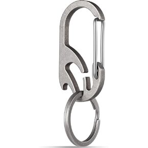 TISUR Titanium Carabiner Keychain Clip, Bottle Opener Keychain Multitool, Heavy Duty Car Keys Chain Tactical