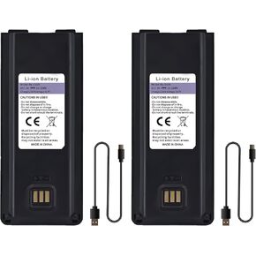 BAOFENG 2 Pack UV-25 Battery BL-UV25 for UV-25 Pro Max Radio Type-C Charging BL-UV25 High Capacity Li-ion Battery DC7.4V for Walkie Talkie Accessories with Cables