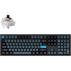 Keychron Q6 Pro QMK/VIA Custom Wireless Mechanical Keyboard, 100% Full Size Double-Gasket Programmable Hot-Swappable RGB, Bluetooth Full Aluminum Keyboard with K Pro Brown Switch for Mac Windows Linux