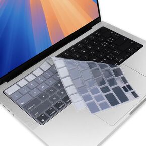 Ultra Thin Silicone Keyboard Cover Skin for MacBook Pro 14"/16" with M4/M4 Pro/M4 Max Chip 2024 Soft Laptop Protective Accessories for MacBook Pro 14.2/16.2 Inch US Layout (Black)