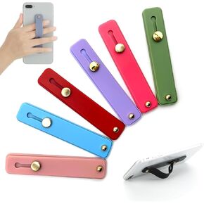 Phone Grips for Back of Phone,Phone Holder for Hand,Finger Loop for Phone Case,Phone Back Holder Grip,Silicone Hand Band Strap (White,Brown,DeepGreen,Gray,Black,DarkGreen)