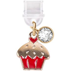 ELISE & FONDA TP325 Type-C USB Charging Port Anti Dust Plug Christmas Cupcake Cell Phone Charm for Samsung/Huawei/OnePlus/Xiaomi/oppo Android Phones (Red)
