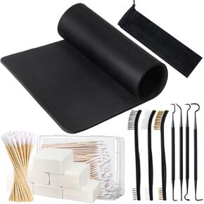 Nuanchu 6 Pack Cleaning Supplies Kit Include Cleaning Mat Cleaning Patches with Box and 6 Inch Cleaning Swabs, Brushes and Cleaning Picks for Cleaning Supplies