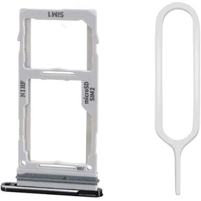 Dual Sim Card Tray Holder Slot with Rubber Waterproof Gasket Ring Replacement Incl. Pin for Samsung Galaxy Note 20 Ultra N985 and Note 20 Ultra 5G N986 (Black)