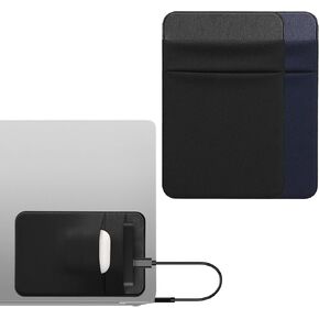 kwmobile 2X Elastane Sleeve Compatible with SanDisk Portable SSD, Samsung T7, Crucial X8, HDD Case - Stretchy Holder for External SSD - Black/Dark Blue