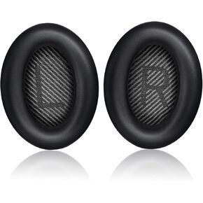 Replacement Earpads Cushions for Bose QuietComfort 35（QC35ii）, Replacement Ear Pads for Bose QC15 QC25 QC35, Upgraded Ear Cushions, Softer Leather Headphone Replacement Ear Pads for Bose (Black)