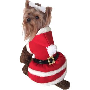 NACOCO Dog Christmas Furry Costume - Xmas Halloween Dog Cosplay Clothes with Cape Hat Green Monster Funny Cat Uniform Green Santa Outfits Party Favors Apparel Warm Winter (Green, XS