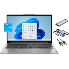 Lenovo IdeaPad Touchscreen Laptop, 15.6" Full HD Display, 6-Core i3-1215U (Beats i5-1135G7), 8GB RAM, 256GB SSD + 256GB Portable SSD, Webcam, KeyPad, 3-in-1 External Storage Bundle, Win 11 Pro