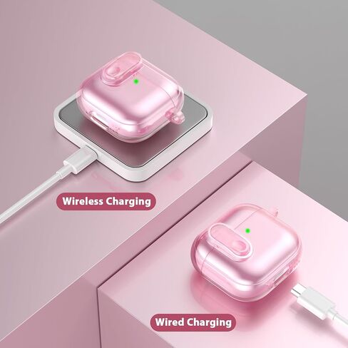 MOFREE Safety Lock Clear Case for Airpods 4 Case 2024 with Cleaner Kit & Elephant Keychain,Soft TPU Transparent airpods 4th Generation Case,Protection Cover for Cute Apple Air Pods 4 Case Women Pink in Saudi Arabia
