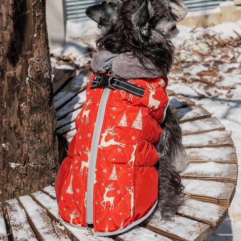 معطف شتوي مقاوم للماء للكلاب مع حزام، سترة دافئة عاكسة للكلاب مع سحاب للطقس البارد، بدلة ثلج للكلاب الصغيرة والمتوسطة والكبيرة YRFN21S in Kuwait