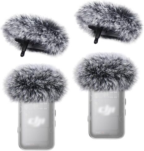 2-Pack Microphone Windscreen for DJI Mic 2 Transmitter (TX), Furry Wind Muff for OSMO POCKET 3 in Saudi Arabia