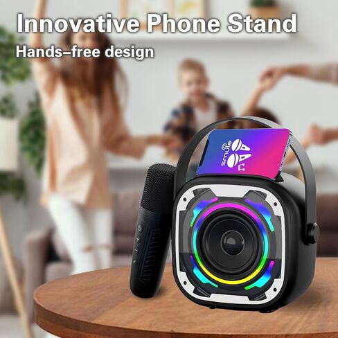 Mini Karaoke Machine for Kids Adults, Portable Bluetooth Speaker with Wireless Karaoke Microphone, Singing Machine Christmas Toys Birthday Gifts for Girls Boys Ages 3 4 5 6 7 8 9 10 11 12+ (Yellow) in Saudi Arabia