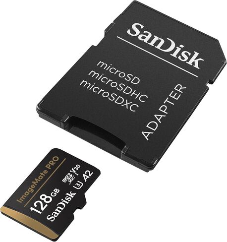 بطاقة ذاكرة SanDisk ImageMate Pro microSDXC بسعة 128 جيجابايت - لكاميرات الحركة - حتى 200 ميجابايت/ثانية - SDSQXCD-128G-AWCJA in Saudi Arabia