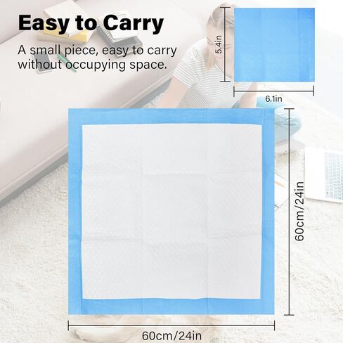 وسادات تبول لتدريب الحيوانات الأليفة مع 4 طبقات مقاومة للتسرب، وسادات للاستعمال مرة واحدة للكلاب والقطط ذات قدرة امتصاص قياسية وتجفيف سريع، عدد 5 مقاس كبير 24 × 24 بوصة (أزرق) in Kuwait