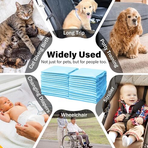 وسادات تبول لتدريب الحيوانات الأليفة مع 4 طبقات مقاومة للتسرب، وسادات للاستعمال مرة واحدة للكلاب والقطط ذات قدرة امتصاص قياسية وتجفيف سريع، عدد 5 مقاس كبير 24 × 24 بوصة (أزرق) in Kuwait