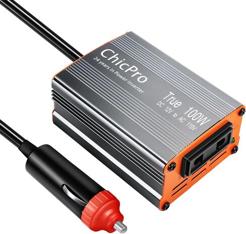 Car Power Inverter，DC 12V to 110V AC Converter，The Store Sells Products Power is Full Power(Gray Shell, Orange Panel) (Gray Shell, Orange Panel, 100w) in Saudi Arabia