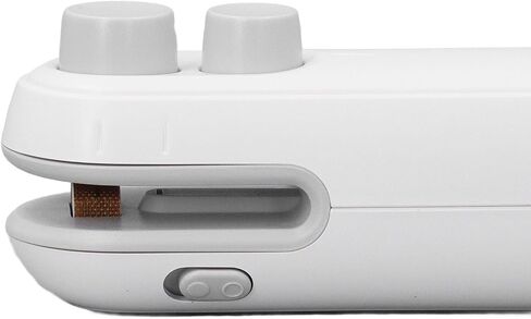 Bag Sealer Mini, 2 in 1 Bag Sealer Heat Sealer with Cutter, 400mAh Rechargeable Heat Vacuum Sealers, Portable Handheld Food Sealer for Chip Bags, Plastic Bags, Food Storage (White) in Saudi Arabia