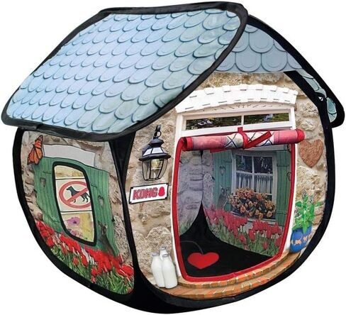 KONG PlaySpaces Bungalow Cat Hideaway - Hide and Seek Collapsible Tunnel with Toys in Saudi Arabia