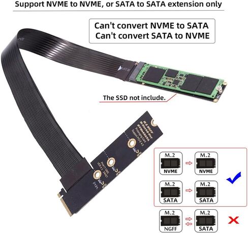 NGFF M-Key NVME ذكر إلى أنثى تمديد PCI Express كابل 30 سنتيمتر PCI-E 4.0 للوحة الرئيسية SSD 2230/2242/2260/2280 in Saudi Arabia