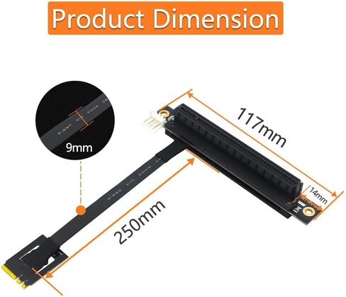 Mustpoint M.2 NGFF Key A-E to PCI-E 16X Adapter Cable (Length: 25cm) in Saudi Arabia