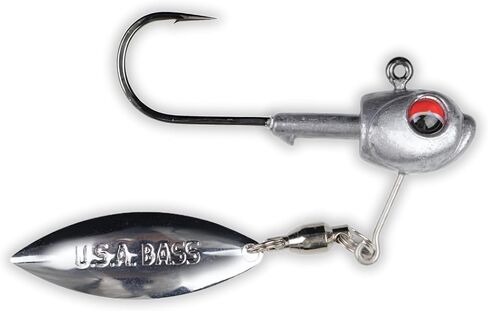 USA BASS Tackle Mark-27 Underspin Swimbait Jig Head معالجة مصممة لباس منقط كبير الحجم سمولماوث - شفرات مخصصة، طلاء، خطافات المالك in Saudi Arabia