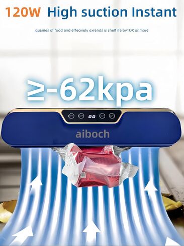Food Vacuum Sealer Machine, Vacuum Sealer for Food, Vacuum Sealer Machine, Waterproof Touch Screen, LED Display, Compact Design with Automatic Sealing, 30 Bags in Saudi Arabia