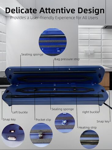 Food Vacuum Sealer Machine, Vacuum Sealer for Food, Vacuum Sealer Machine, Waterproof Touch Screen, LED Display, Compact Design with Automatic Sealing, 30 Bags in Saudi Arabia