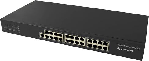 J-Tech Digital ProAV مخصص 24 منفذًا لفيديو/صوت إيثرنت محول غير محدود N2N HDMI موسع مصفوفة محول يصل إلى 400 قدم مع تطبيق التحكم، برنامج تشغيل Control4 (مفتاح الشبكة) in Kuwait