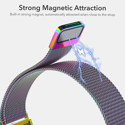 سوار من الفولاذ المقاوم للصدأ متوافق مع سوار ساعة Apple 38/40/41/42/44/45/46/49 مم، حلقة ميلانيزية ماسية أنيقة لسلسلة iWatch Ultra 10 9 8 7 SE 6 5 4 3 2 1 in Saudi Arabia