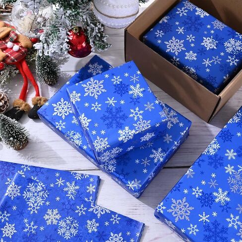 100 Sheets 20 * 14 Inches Pink Christmas Tissue Paper for Gift Wrapping Santa Snowflake Star Printed Tissue Paper for Gift Bags for Xmas Party Baby Shower Birthday Party DIY Craft in Saudi Arabia