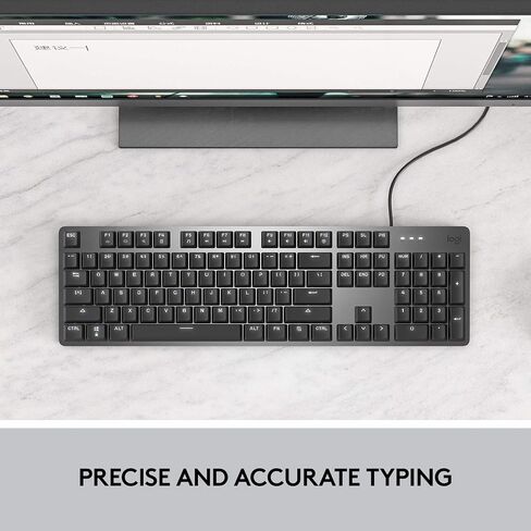 Logitech K845 Mechanical Illuminated Keyboard,Mechanical Switches, Strong Adjustable Tilt Legs, Full Size, Aluminum Top Case, 104 Keys, USB Corded, Windows (TTC Blue Switches) (Renewed) in Saudi Arabia