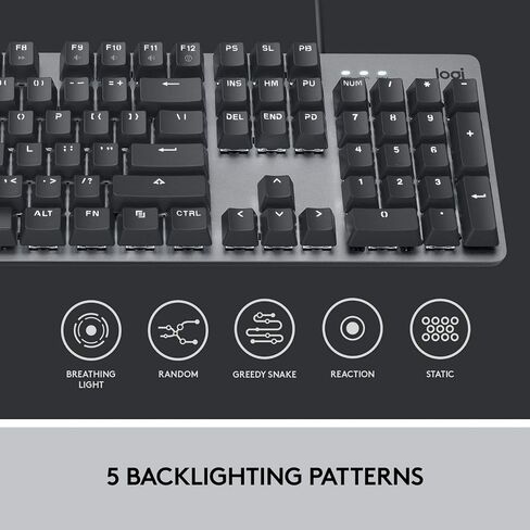Logitech K845 Mechanical Illuminated Keyboard,Mechanical Switches, Strong Adjustable Tilt Legs, Full Size, Aluminum Top Case, 104 Keys, USB Corded, Windows (TTC Blue Switches) (Renewed) in Saudi Arabia