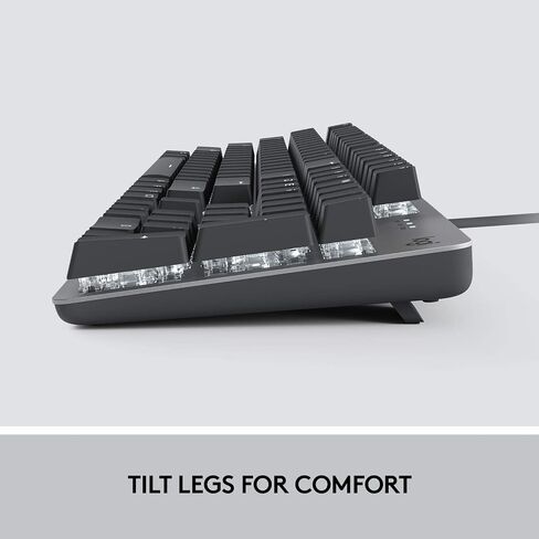 Logitech K845 Mechanical Illuminated Keyboard,Mechanical Switches, Strong Adjustable Tilt Legs, Full Size, Aluminum Top Case, 104 Keys, USB Corded, Windows (TTC Blue Switches) (Renewed) in Saudi Arabia