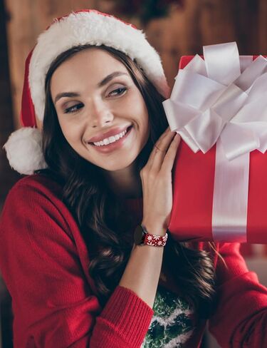 Wearlizer Christmas Two-Tone Snowflake Engraved Bands 20mm Compatible with Samsung Galaxy Watch 7/FE/6/5/4/Active 2 Band 40mm 44mm/Watch 5 Pro 45mm/Watch 6/4 Classic, Women Cute Soft Silicone Strap in Kuwait