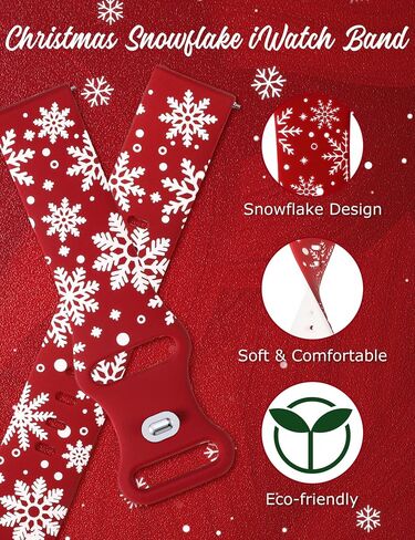 Wearlizer Christmas Two-Tone Snowflake Engraved Bands 20mm Compatible with Samsung Galaxy Watch 7/FE/6/5/4/Active 2 Band 40mm 44mm/Watch 5 Pro 45mm/Watch 6/4 Classic, Women Cute Soft Silicone Strap in Kuwait