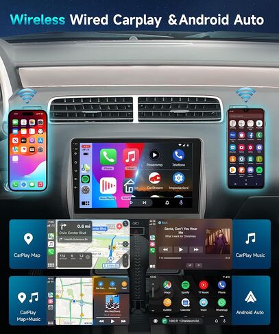 Podofo 2GRAM 64GROM Car Stereo for Chevrolet Chevy Camaro 2010 2011 2012 2013 2014 2015 Radio with Wireless Carplay Android Auto,9inch Touchscreen Canbus WiFi Bluetooth GPS FM Radio Backup Camera Mic in Saudi Arabia