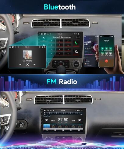 Podofo 2GRAM 64GROM Car Stereo for Chevrolet Chevy Camaro 2010 2011 2012 2013 2014 2015 Radio with Wireless Carplay Android Auto,9inch Touchscreen Canbus WiFi Bluetooth GPS FM Radio Backup Camera Mic in Saudi Arabia