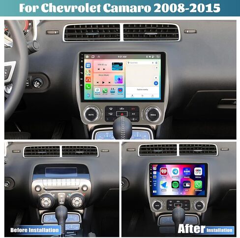 [8 Core 4G+64G] Android 13 Car Stereo for Chevrolet Camaro 2008-2015 with Wireless CarPlay Android Auto,9" HD Touchscreen Car Radio with WiFi GPS Navigation,Bluetooth,FM/RDS Radio,SWC+Backup Camera in Saudi Arabia