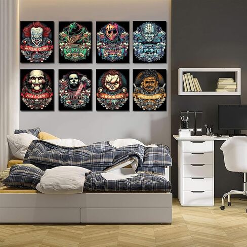 Gearock 6 Pack Halloween Diamond Painting Kits, Horror Diamond Art Kits for Adults, DIY Gem Art Crafts for Room Bedroom Living Room Bathroom Decor, 5D Diamond Art Painting, Halloween Gifts, 12x16 Inch in Saudi Arabia