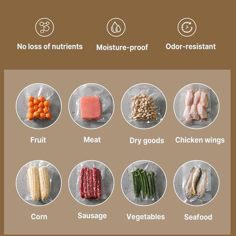 ماكينة إغلاق مفرغة الهواء مع 10 أكياس مفرغة من الهواء، مانع تسرب الهواء للمطبخ في الصندوق - وضعان لتخزين الطعام، سدادة هواء أوتوماتيكية، أسود in Kuwait