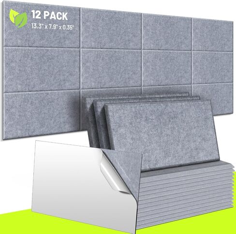 CAHAYA 12 Pack Acoustic Panels Self-Adhesive 13.4*7.9in Soundproof Insulation Panel Sound Absorbing Noise Reduction Pads Sound Reducing Foam for Office Door Walls White CY0339-2 in Saudi Arabia