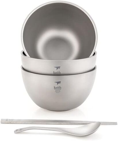 Keith Titanium Ti5355 Double-Wall Insulated Bowl, 28.7 oz | Plastic-Free and Eco-Friendly in Saudi Arabia
