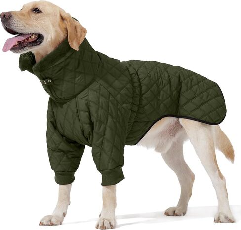 Warm Dog Coat with Double Zipper, Winter Dog Clothes for Small Medium Large Dogs, Turtleneck Dog Puffer Jacket, Two Legs Dog Cold Weather Coats, Wind & Waterproof Dog Winter Jacket in Kuwait