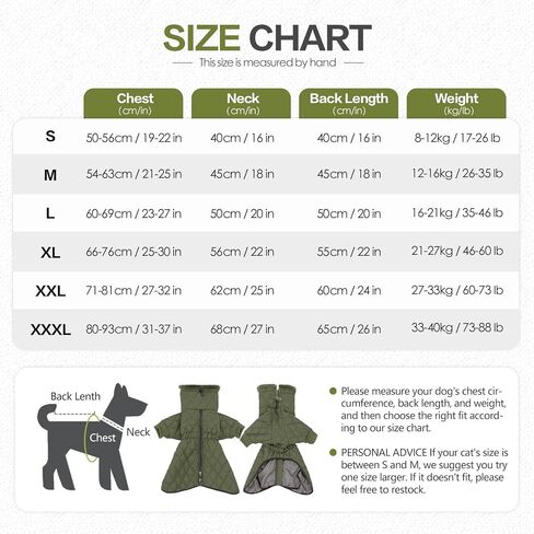 Warm Dog Coat with Double Zipper, Winter Dog Clothes for Small Medium Large Dogs, Turtleneck Dog Puffer Jacket, Two Legs Dog Cold Weather Coats, Wind & Waterproof Dog Winter Jacket in Kuwait
