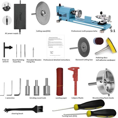 Mini Lathe Machine Torno Para Madera Multi-Purpose Lathe With Professional Tools Cutting Grinding Polishing Desktop Metal Lathes in Saudi Arabia