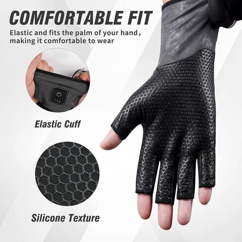 Fingerless Thin Heated Glove Liners for Man Women, Rechargeable Touchscreen Heating Gloves, Electric Heated Mittens with 2 Battery Thermal Gloves for Hunting, Camping, Gaming, Ice Fishing in Saudi Arabia