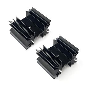 2PCS IC Aluminum Heat Sink Cooling Fin for Module Mosfet Transistors MOS Tube, 35x42x25.4mm Heatsink CPU Cooler Panel Radiator Heat Spreader for Triode Heat Dissipation with Double Pin, Black