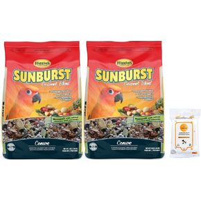 Aurora Pet Bundle (2) Higgins Sunburst Gourmet Blend Conure Bird Food (3 lb Each) with AuroraPet Wipes