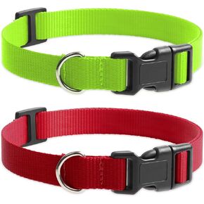 Replacement Collar for Shock Collar, Stylish & Comfortable Puppy Collar 2 Pack for Boy & Girl, Compatible with PetSafe Bousnic Sportdog Garmin Trainers for Small Medium Large Dogs (Green & Red)