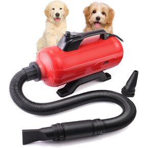 Dog Pet Dryer, 3000W High Velocity Pet Dryer Adjustable Speed Dog Grooming Blower Double Motor, Pet Grooming Hair Drying(4HP), Hot Air Dog Hair Dryer Blower with 2 Nozzle